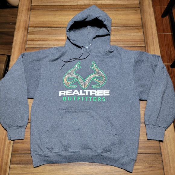 Realtree Outfitters LS Pullover Dark Grey Hoodie - Size Large - Picture 1 of 4
